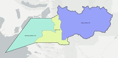 Weber County UT townships and subdivisions map