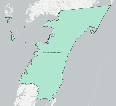 Accomack County VA school district boundaries map