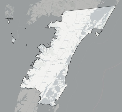 Accomack County VA county basemap context