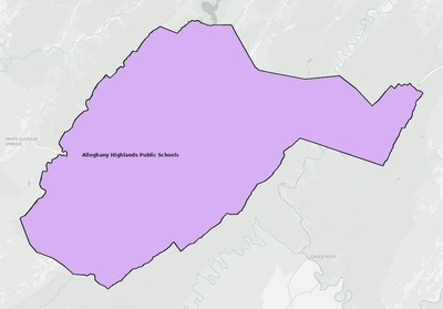 Alleghany County VA school district boundaries map