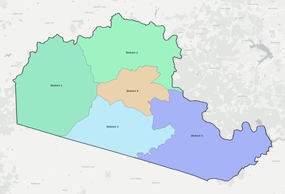 Amelia County VA townships and subdivisions map