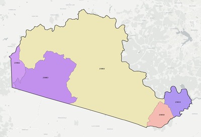 Amelia County VA ZIP code boundaries map