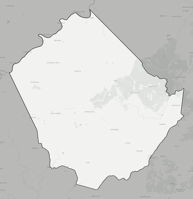 Appomattox County VA county basemap context