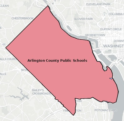 Arlington County VA school district boundaries map