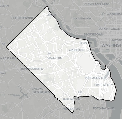Arlington County VA county basemap context