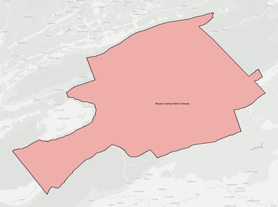 Bland County VA school district boundaries map
