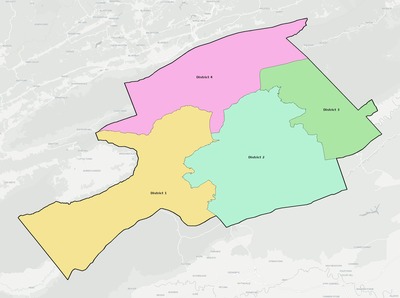 Bland County VA townships and subdivisions map
