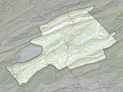 Bland County VA USGS topo map