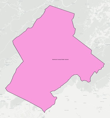 Botetourt County VA school district boundaries map
