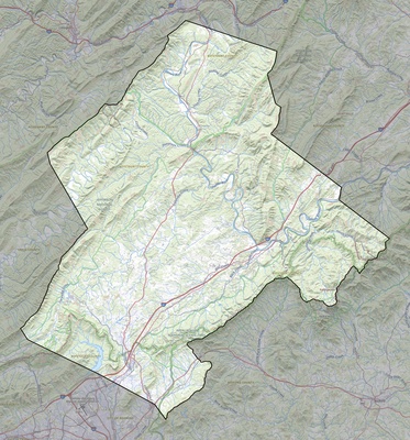 Botetourt County VA USGS topo map