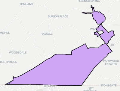 Bristol County VA school district boundaries map