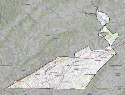Bristol County VA USGS topo map