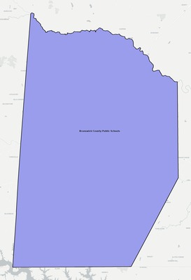 Brunswick County VA school district boundaries map