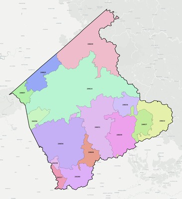 Buchanan County VA ZIP code boundaries map