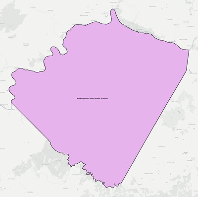 Buckingham County VA school district boundaries map