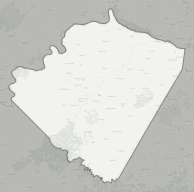 Buckingham County VA county basemap context