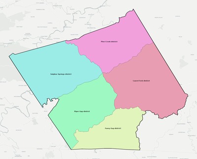 Carroll County VA townships and subdivisions map