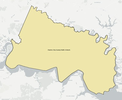 Charles City County VA school district boundaries map