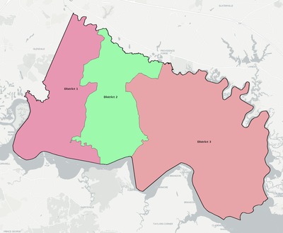 Charles City County VA townships and subdivisions map