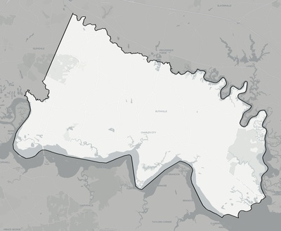 Charles City County VA county basemap context