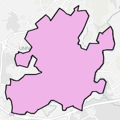 Charlottesville County VA school district boundaries map