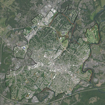 Charlottesville County VA USGS imagery and topo map