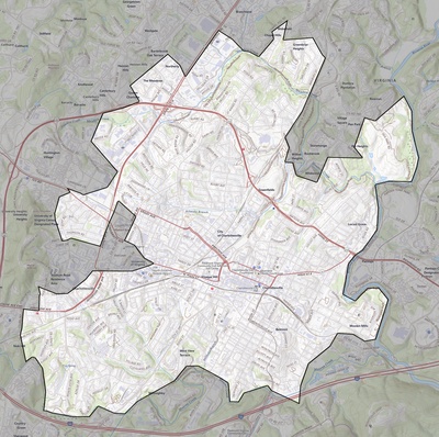Charlottesville County VA USGS topo map