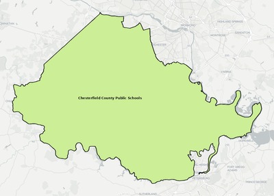 Chesterfield County VA school district boundaries map
