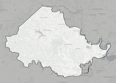 Chesterfield County VA county basemap context