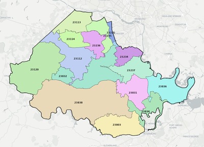 Chesterfield County VA ZIP code boundaries map