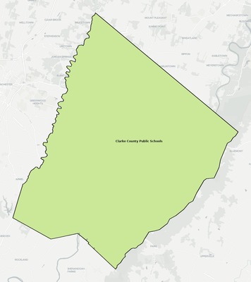 Clarke County VA school district boundaries map