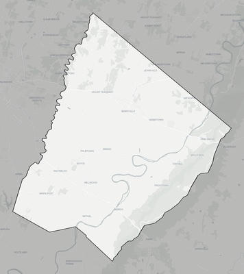 Clarke County VA county basemap context