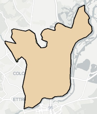Colonial Heights County VA school district boundaries map