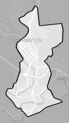 Covington County VA county basemap context