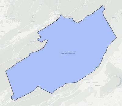 Craig County VA school district boundaries map