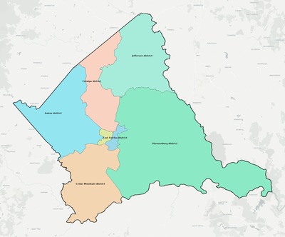 Culpeper County VA townships and subdivisions map