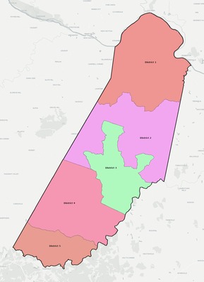 Cumberland County VA townships and subdivisions map
