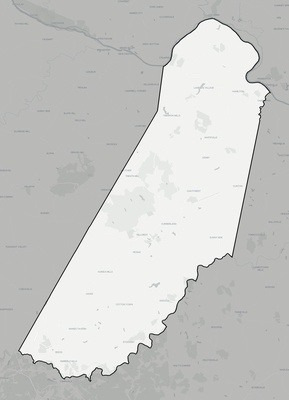 Cumberland County VA county basemap context