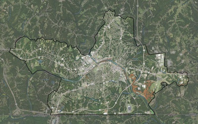 Danville County VA USGS imagery and topo map