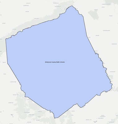 Dickenson County VA school district boundaries map