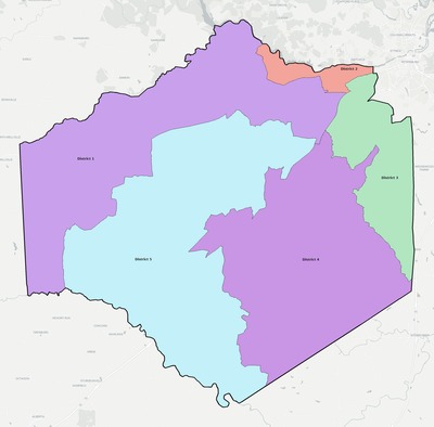Dinwiddie County VA townships and subdivisions map