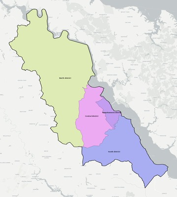 Essex County VA townships and subdivisions map
