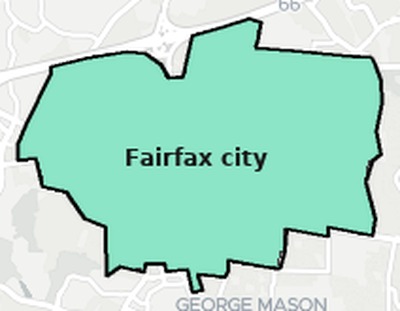 Fairfax County VA townships and subdivisions map