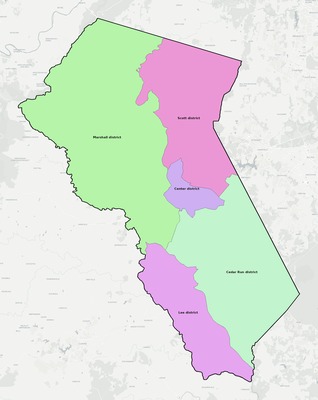 Fauquier County VA townships and subdivisions map