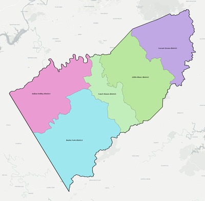 Floyd County VA townships and subdivisions map