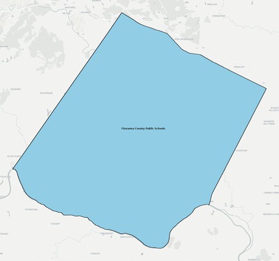 Fluvanna County VA school district boundaries map