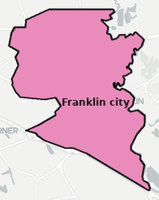 Franklin County VA townships and subdivisions map
