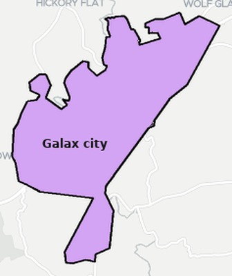 Galax County VA townships and subdivisions map