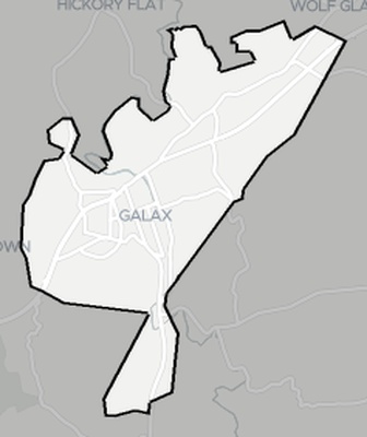 Galax County VA county basemap context