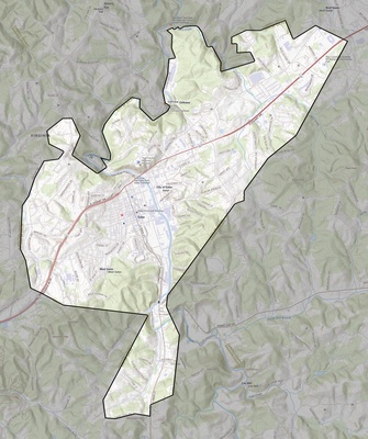 Galax County VA USGS topo map